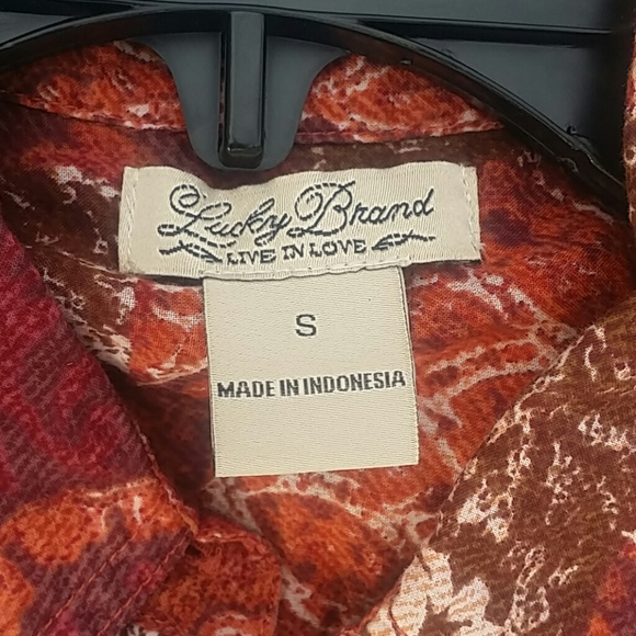 Lucky Brand Button Down Blouse Size S - Picture 2 of 8